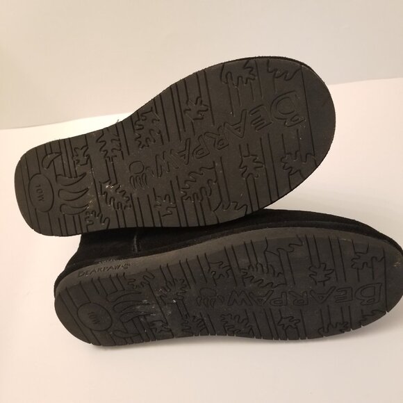 BearPaw Black Cowhide Suede Booties  Size 10 W - Picture 6 of 6